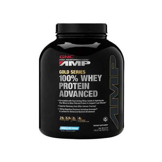 GNC Pro Performance AMP Amplified 100 % Whey Protein Vanilla Ice Cream - 4.9 LB