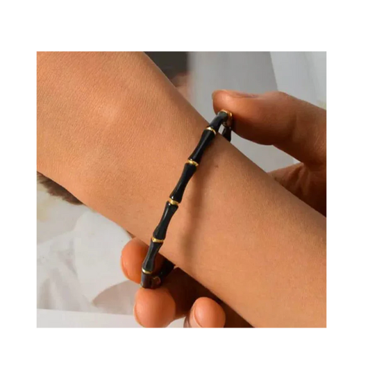 Bamboo-Style Bangle Bracelet
