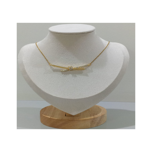 Knot Pendant Necklace with Sparkling Stones