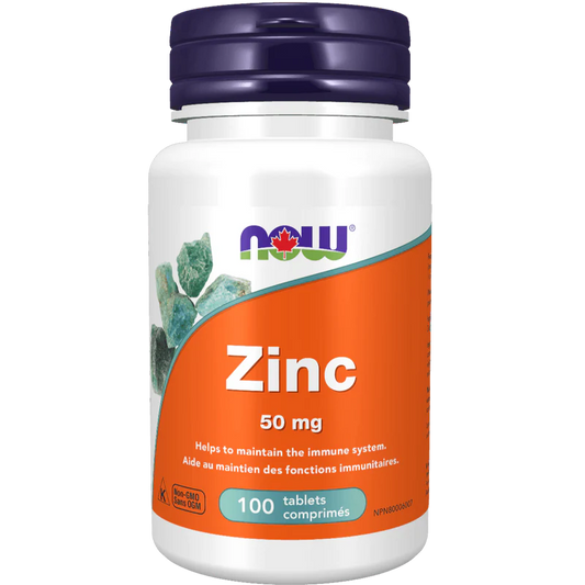 NOW Zinc 50MG - 100 Capsules