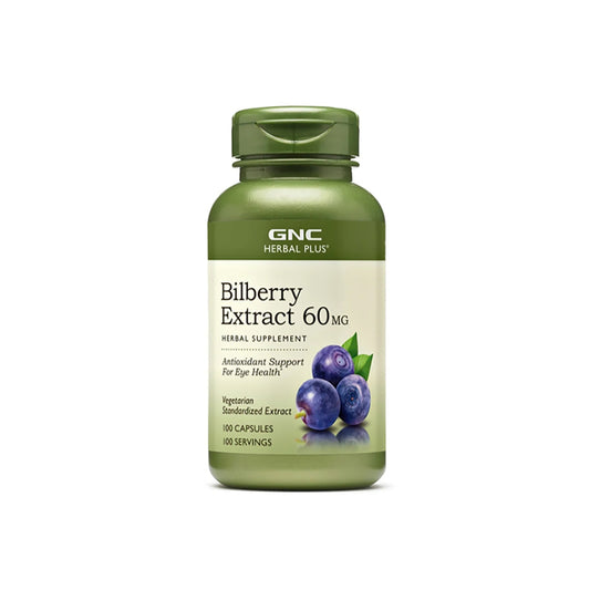 GNC Herbal Plus Bilberry Extract 60MG - 100 Capsules