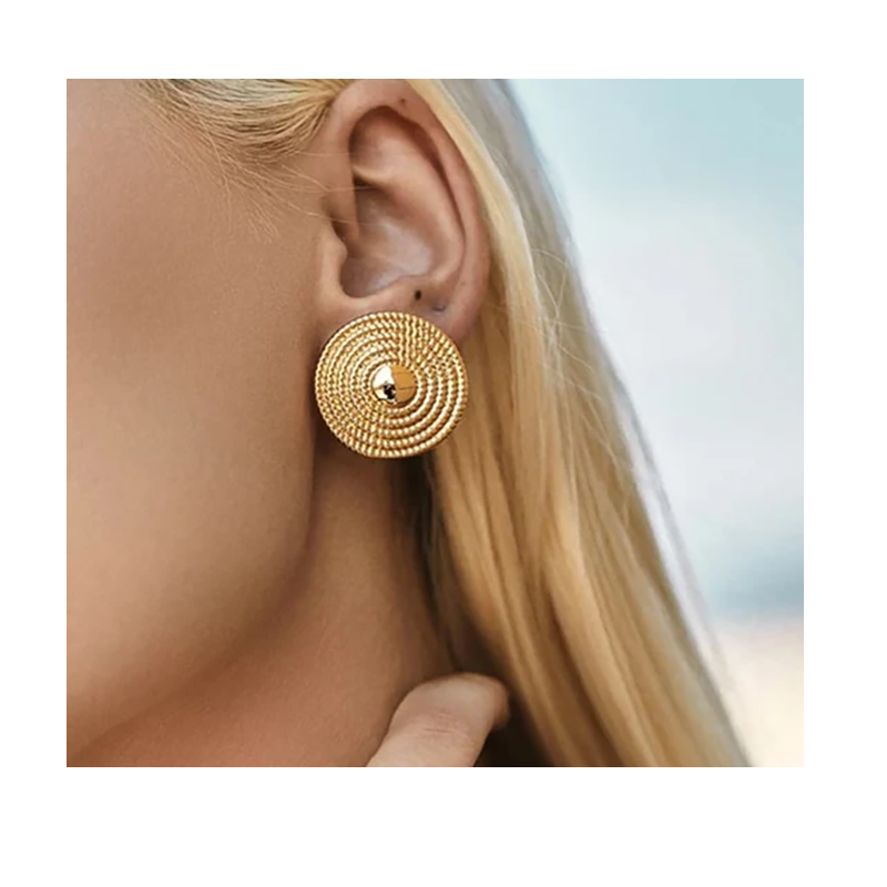 Round Disc Earrings