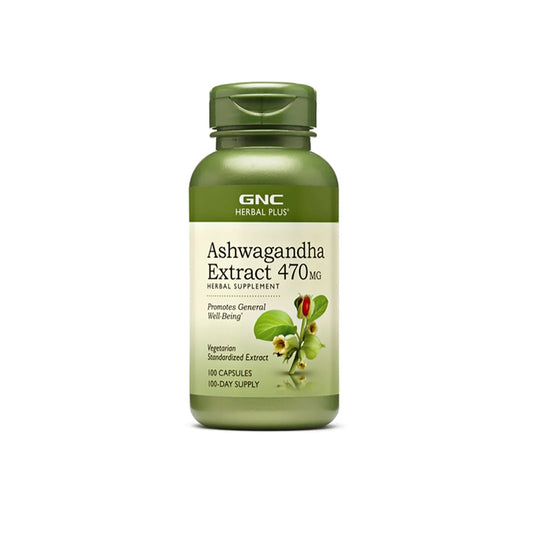 GNC Herbal Plus Ashwagandha Extract 470MG - 100 Capsules