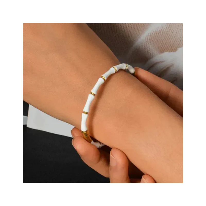 Bamboo-Style Bangle Bracelet