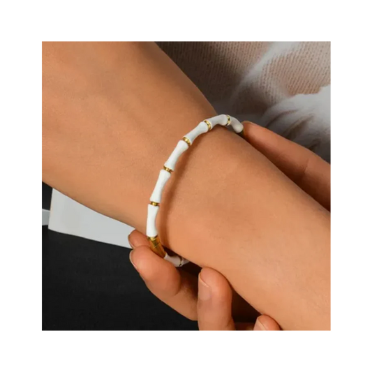 Bamboo-Style Bangle Bracelet