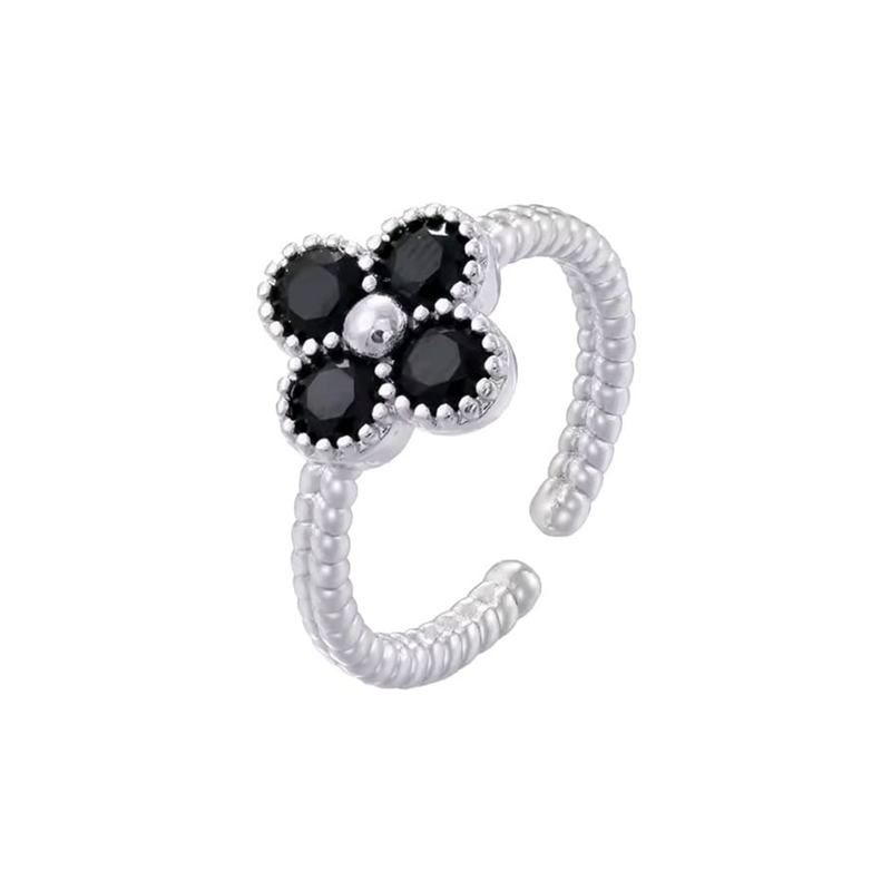 Adjustable Flower Ring – Four-Petal Design
