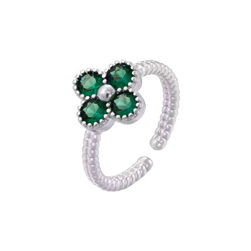Adjustable Flower Ring – Four-Petal Design