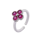 Adjustable Flower Ring – Four-Petal Design