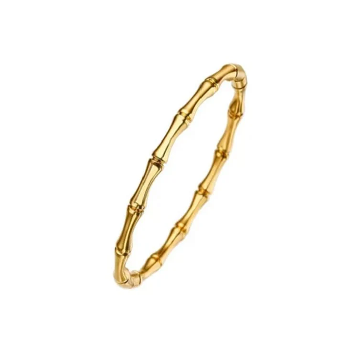 Bamboo-Style Bangle Bracelet