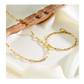 Paperclip Chain Necklace & Bracelet Set - Gold-Toned
