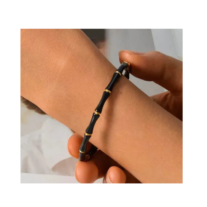 Bamboo-Style Bangle Bracelet