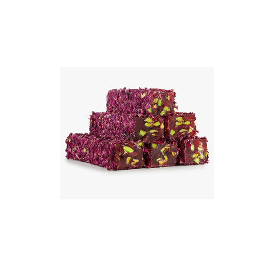 TURKISH DELIGHT / LOKUM - BULK - ROSE LEAF POMEGRANATE PİSTACHİO CUT WİCK