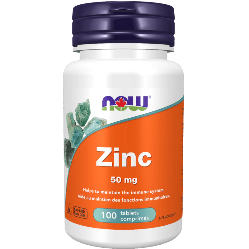 NOW Zinc 50MG - 100 Capsules