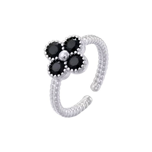 Adjustable Flower Ring – Four-Petal Design